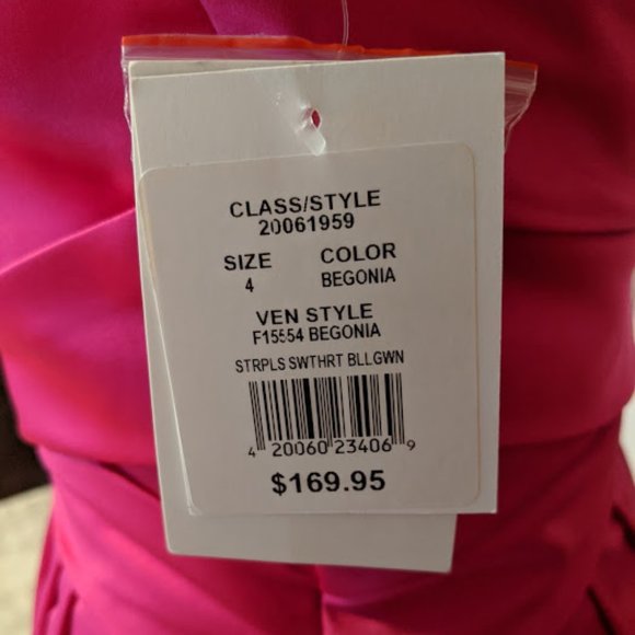 David's bridal Dress for evenings and weddings. Begonia color. Size 4. - Picture 9 of 11